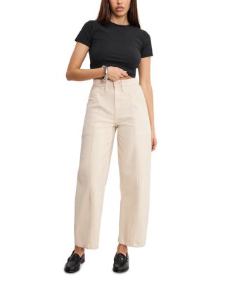 Canvas Cropped Barrel Jeans in Canvas