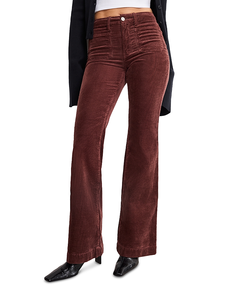 Good American Good Legs Flare Corduroy Jeans In Walnut In Brown