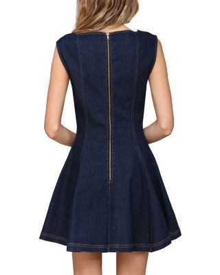 Panelled Fit &amp; Flare Cap Sleeve Dress