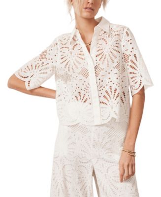 Mint Shirt with Crochet and Embroidery