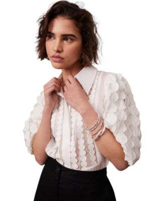  Women's Applique Organza Shirt