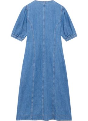 Women's Denim Zip Midi Dress