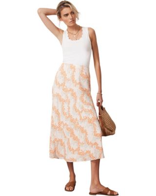  Women's Print Midi Slip Skirt
