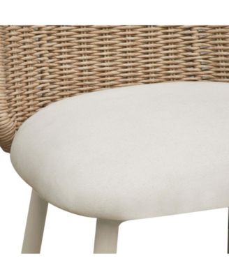 Alexa Rattan Performance Fabric Dining Chair
