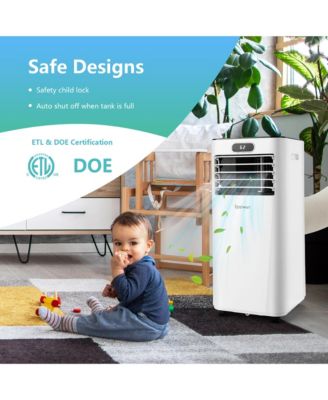 8000 BTU Portable Air Conditioner with Remote Control 3-in-1 Air Cooler with Drying