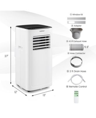  6000 BTU (9000 BTU ASHAR) Portable Air Conditioner 3-in-1 AC Unit with Cool Dehum Fan Sleep Mode