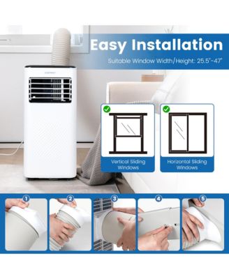 8000 BTU Portable Air Conditioner 4-in-1 AC Unit with Cool Fan Dehum Sleep Mode