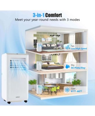  6500 BTU(10000 BTU ASHRAE) Portable Air Conditioner 3-in-1 Freestanding Air Cooler with Dehumidifier