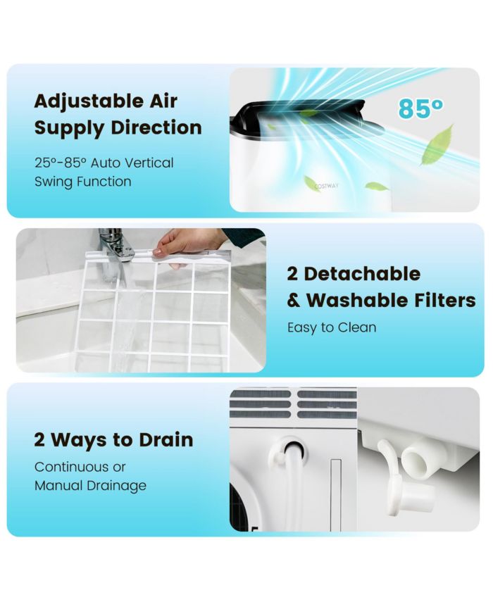 13,000 BTU Portable Air Conditioner with Cool, Fan, Heat & Dehumidifier
