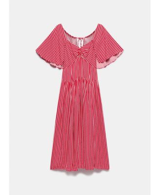  Women's Print Cape Midi Dress