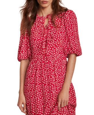  Women's Lips Print Midi Dress