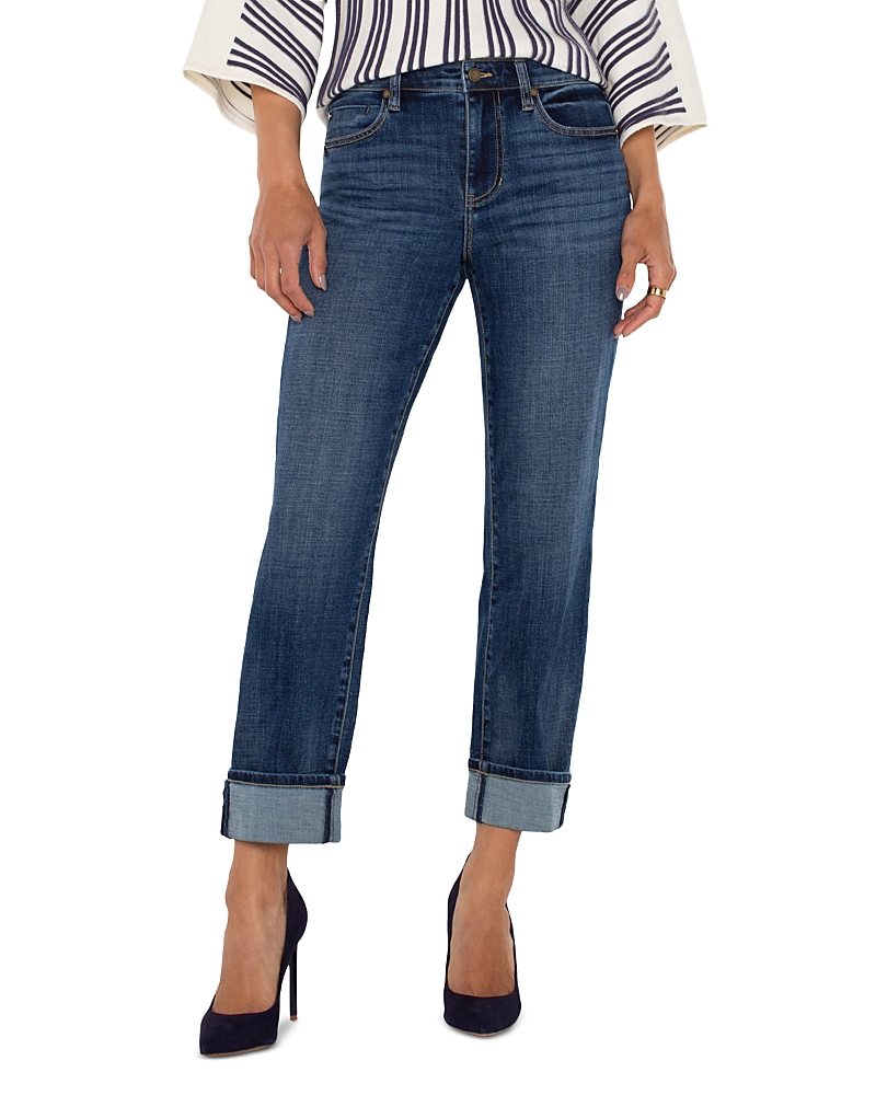Liverpool Los Angeles Marley Mid Rise Girlfriend Cuff Jeans in Rushland