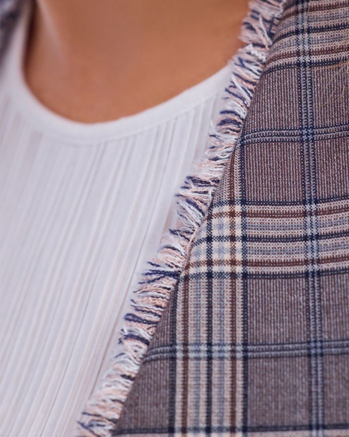 Collarless Fitted Blazer