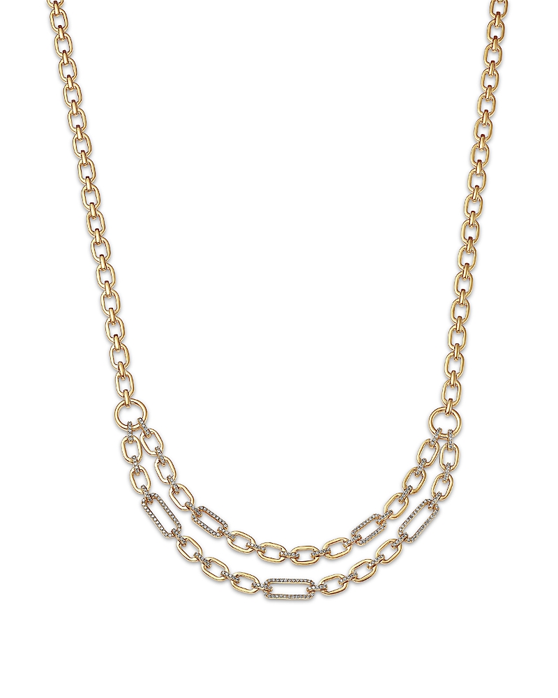 Bloomingdale's Fine Collection Diamond Double Row Collar Necklace In 14k Yellow Gold, 1.0 Tcw In Gold