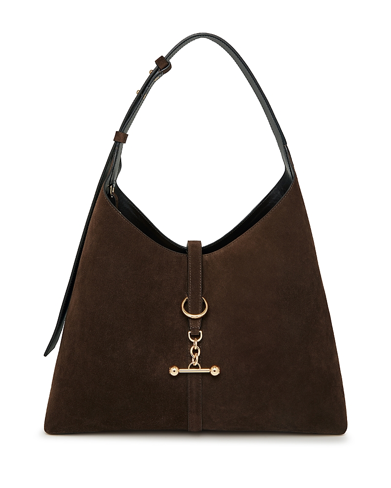 Strathberry Kite Toggle Suede Hobo Bag In Brown