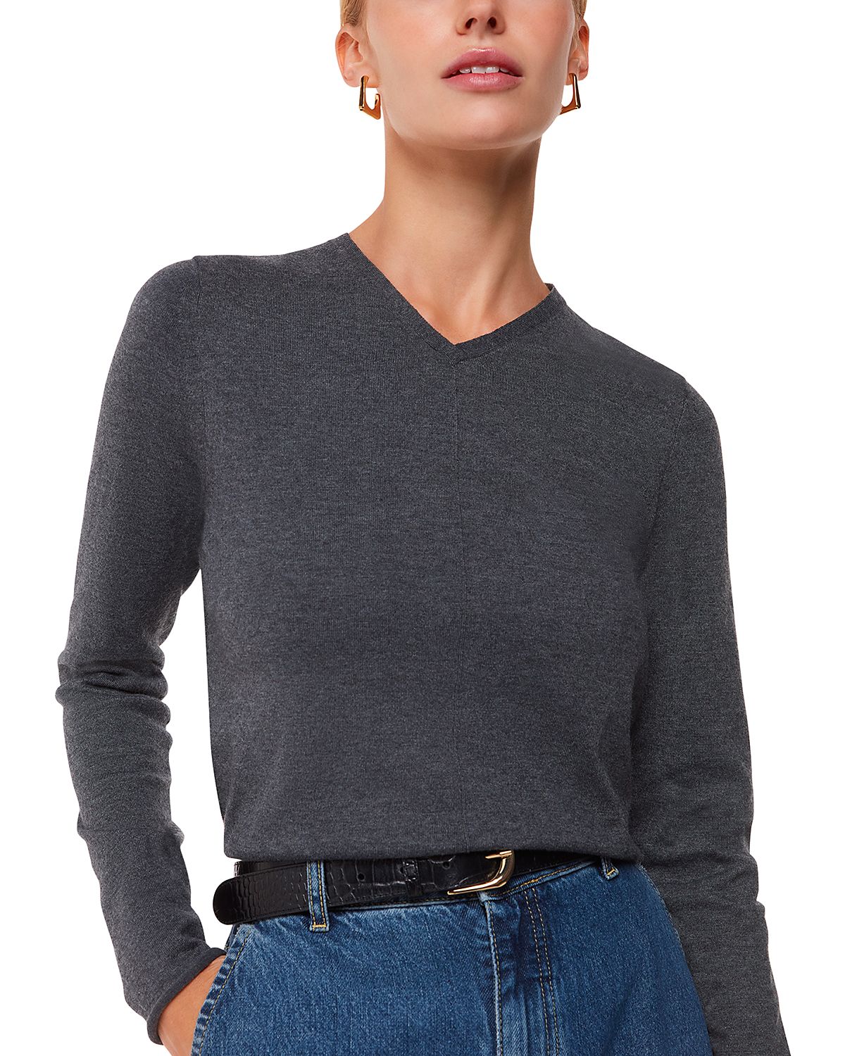 Whistles Mila V Neck Sweater