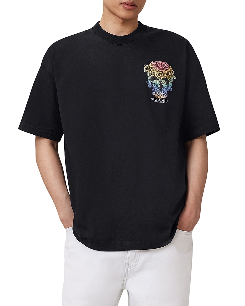 Allsaints Trance Short Sleeve Graphic T-shirt In Black