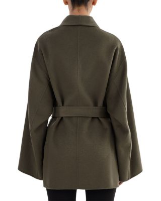Mekia Belted Double-Face Wool Oversized Wrap Coat