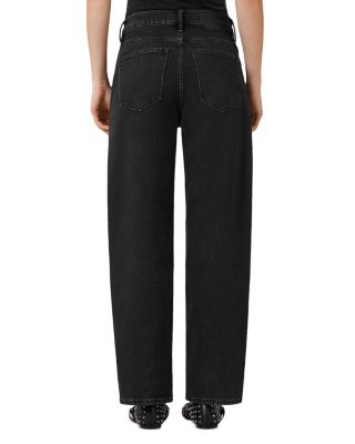 Sadie High Rise Ankle Barrel Jeans in Washed Black
