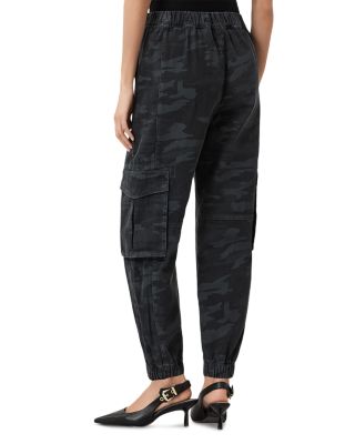 Freda Cargo High Rise Ankle Tapered Jeans in Camo Ink Blue