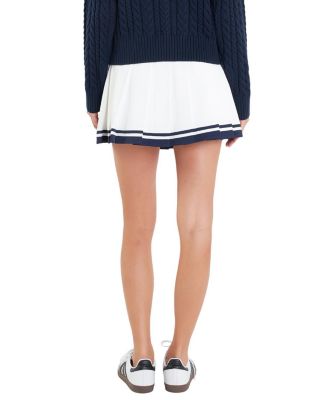  Women's Color Block Pleated Skort
