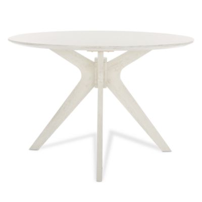 Carolee 46" Round Dining Table, White Wash