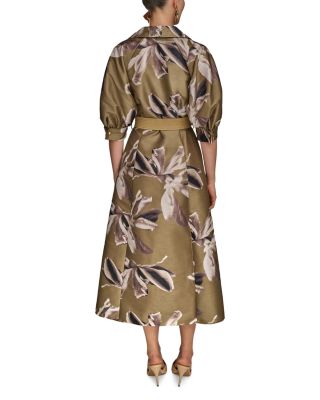 Floral A Line Belted Shirt Dress