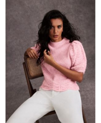  Women's Stitch Sleeve Knit Top