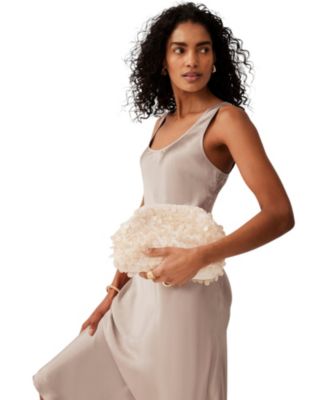  Women's Neutral Satin Slip Dress
