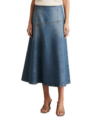 REISS - Fee Denim Midi Skirt