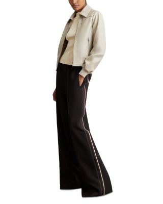 Petite Side Stripe Wide Leg Trousers