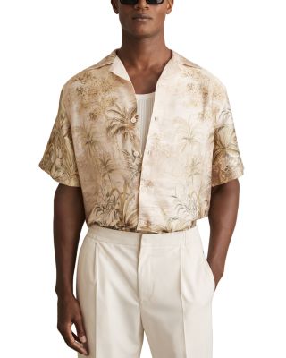REISS - Yoshi Printed Cuban Shirt