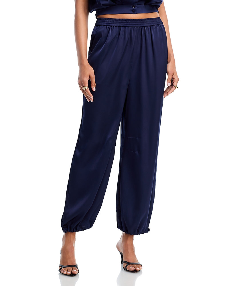 Aqua Satin Jogger Pants