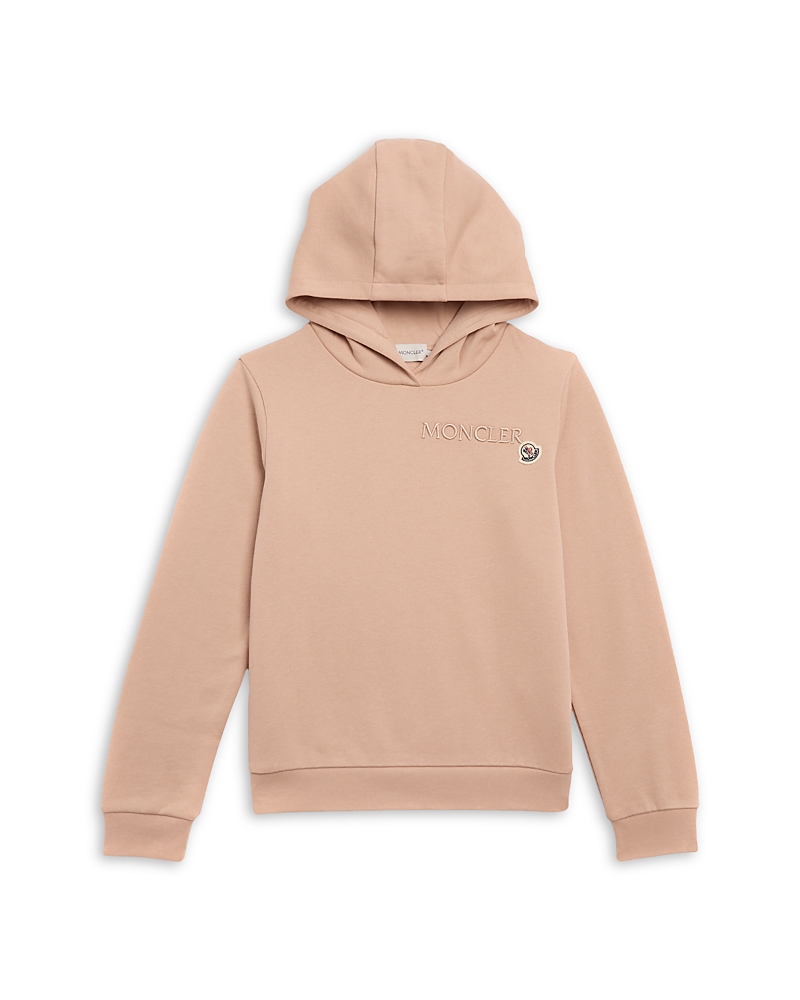 Moncler Girls' Embroidered Logo Hoodie - Big Kid In Pink