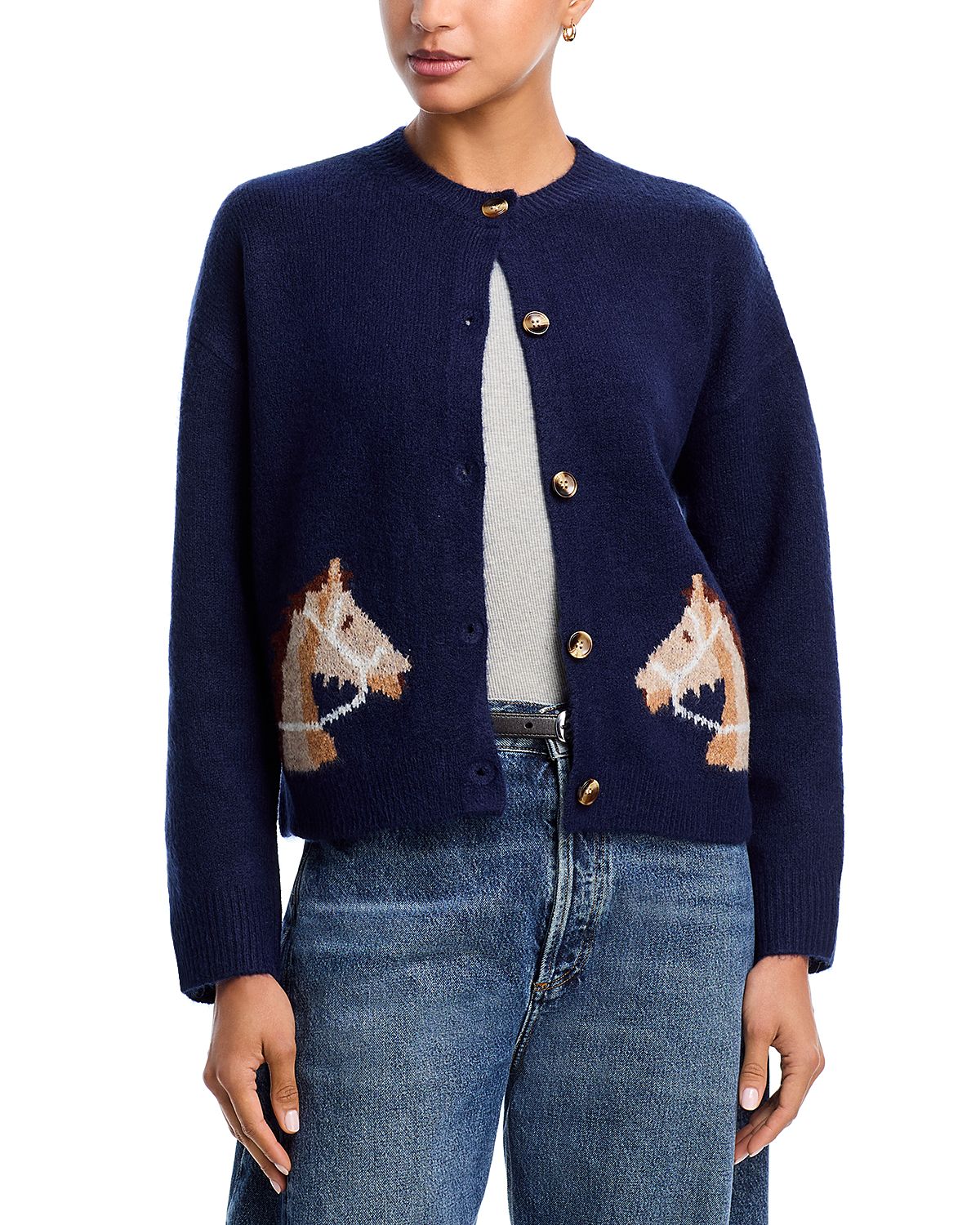 Aqua Horse Print Cardigan