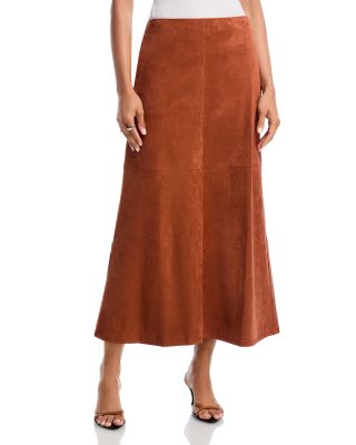 Lost and Wander - Regal Poise Faux Suede Maxi Skirt