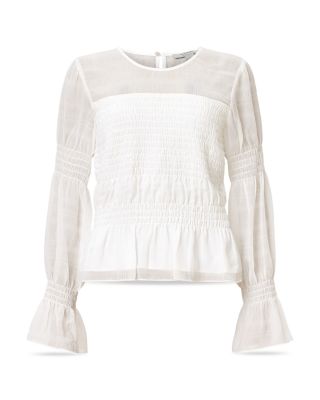 Pamela Shirred Peplum Top