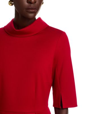 Pleated Stretch Ponte Dress