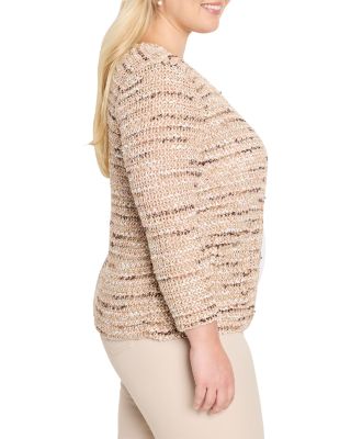 Plus Tonal Mix Knit Jacket