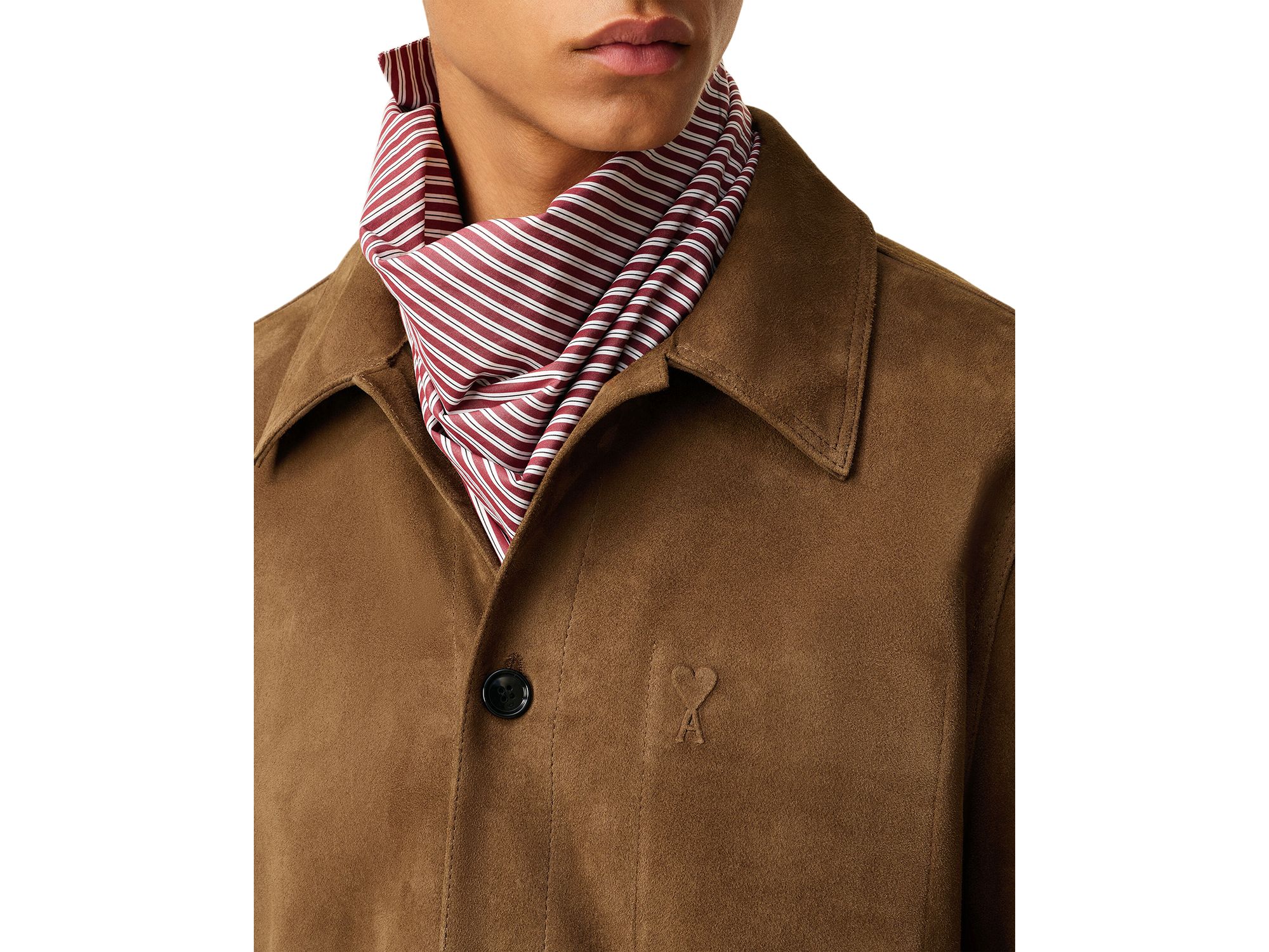 Regular Fit Button Front Leather Jacket — Image 6