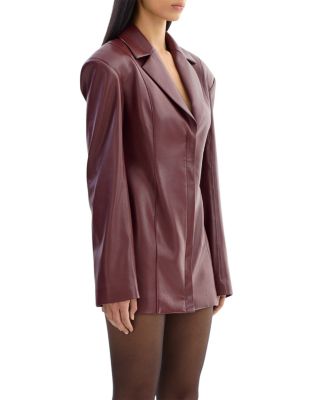 Faux Leather Blazer Dress
