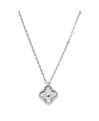 Pre-Owned Van Cleef & Arpels - Sweet Alhambra Pendant Necklace 18K White Gold with Diamonds