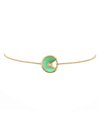 Pre-Owned Cartier - XS Amulette de Cartier Bracelet 18K Gold with Diamond and Chrysoprase