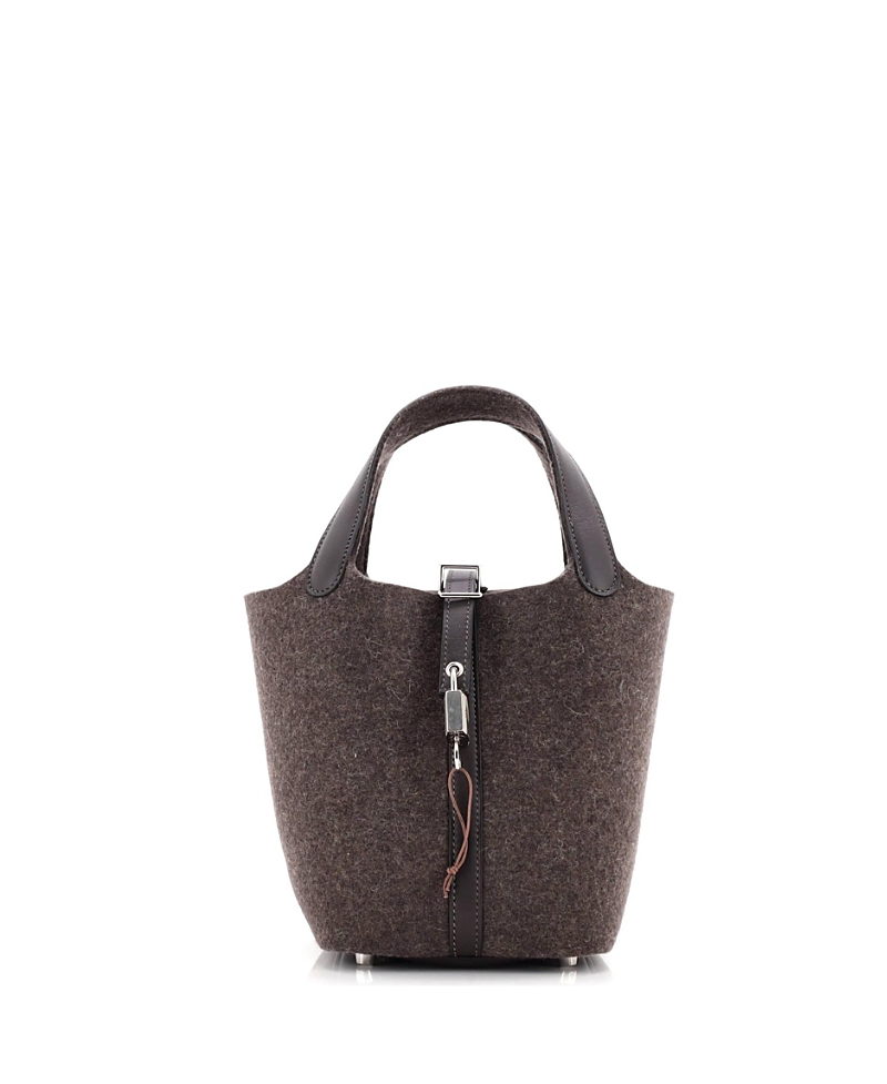 Pre-owned Pre-owned Hermes Hermes Pm Picotin Lock Bag Felt With Leather