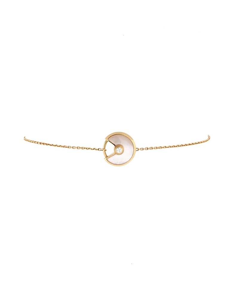 Pre-owned Pre-owned Cartier Cartier Xs Amulette De Cartier Bracelet 18k Gold With Diamond And Mother Of Pearl