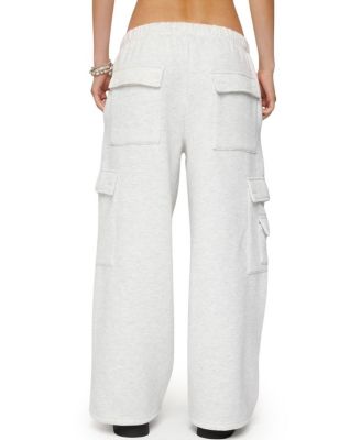  Petite Wide Leg Cargo Sweatpants
