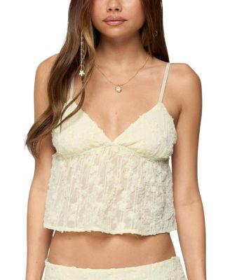  Leora Textured Floral Babydoll Top