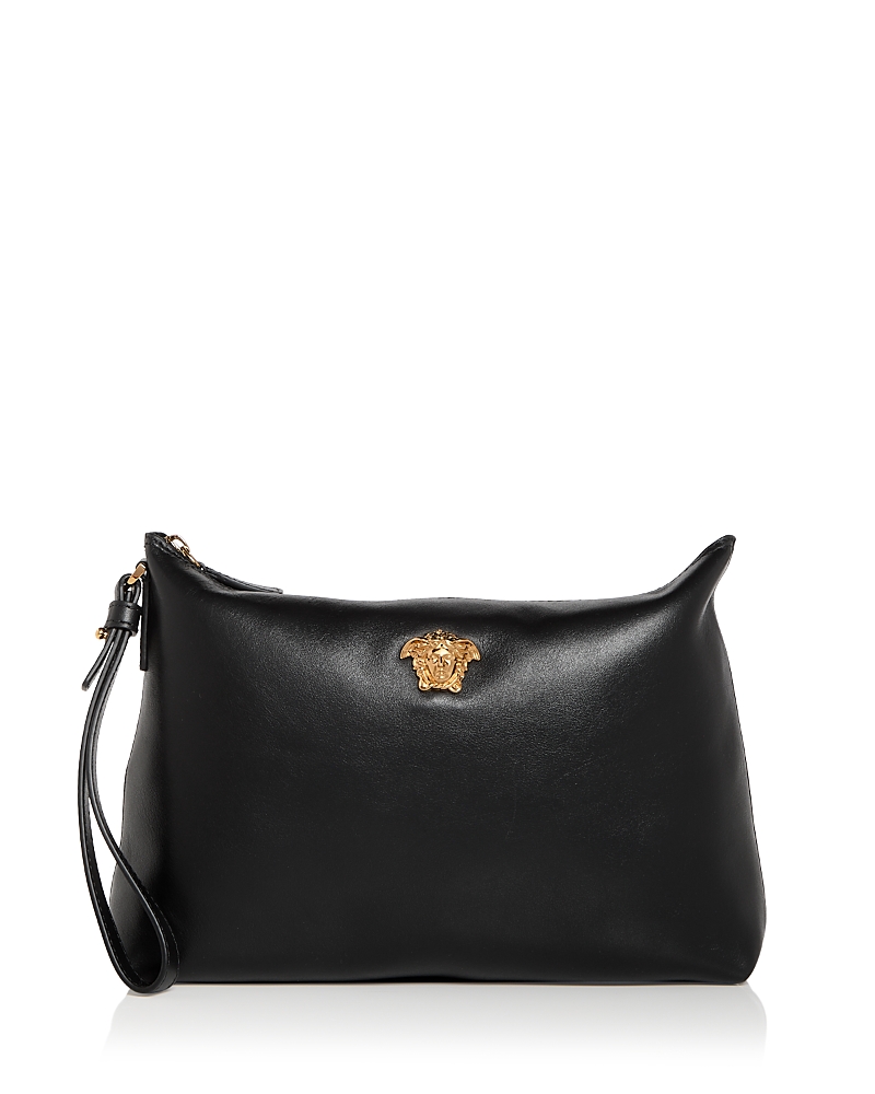 Versace Medusa Leather Pouch In Black
