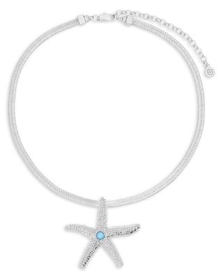 Mermaid Cove Turquoise Bead Starfish Pendant Necklace, 12"-17"