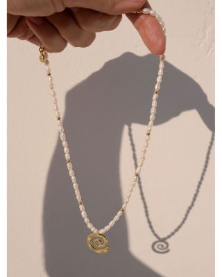 Aura Swirl Cultured Freshwater Pearl Choker Necklace, 16"-19"